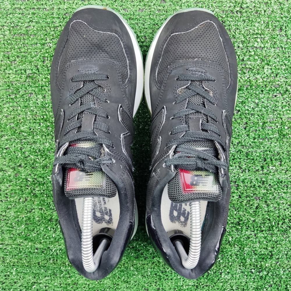 New Balance Sneakers Men 8.5 Black 574 Low Top Perforated Gradient Sole Shoes - Picture 7 of 7